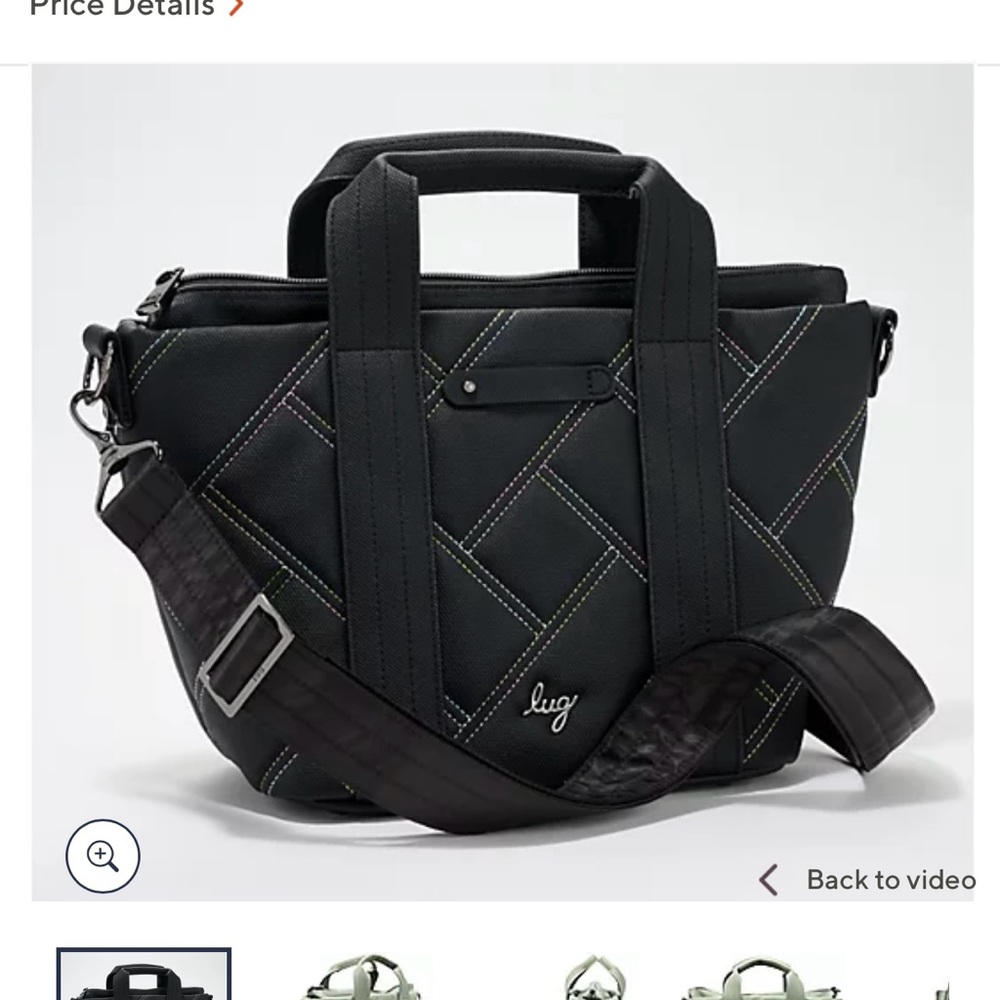 Lug Dory Medium Matte luxe black with icepop stitching